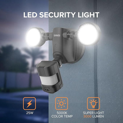 SANSI 25W 3000LM Motion Sensor Outdoor Security Lights, 5000K Daylight - Image 7