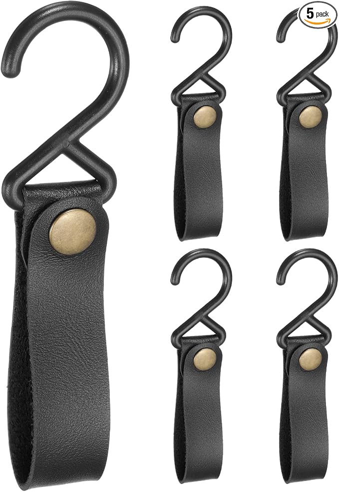 uxcell 5pcs PU Leather Hooks, S-Shape Hooks by uxcell