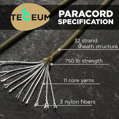 TECEUM 5/32" Paracord Rope 1000 – 1000ft / 200ft / 100ft / 50ft – Tactical - Image 2