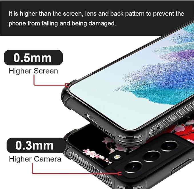 for Samsung Galaxy S21 Plus Case, Sakura Japanese Samurai Pattern Graphic - Image 4