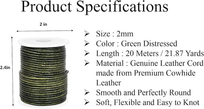 GENIQUE Real/Genuine Round Leather String Cord - Image 3