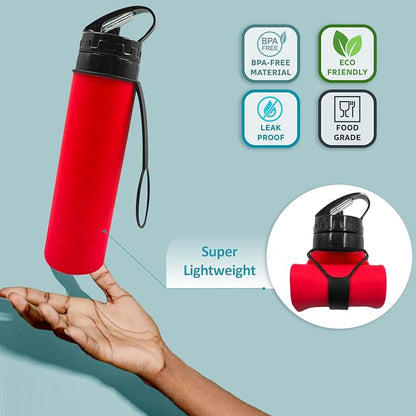 Collapsible Water Bottles 15oz, Odorless BPA-Free Silicone, Leak-Proof Foldable - Image 3