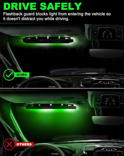 HLauto 6Z4J Emergency Dash Strobe Lights: 2x16.8 inch Green White Safety Lights - Image 8