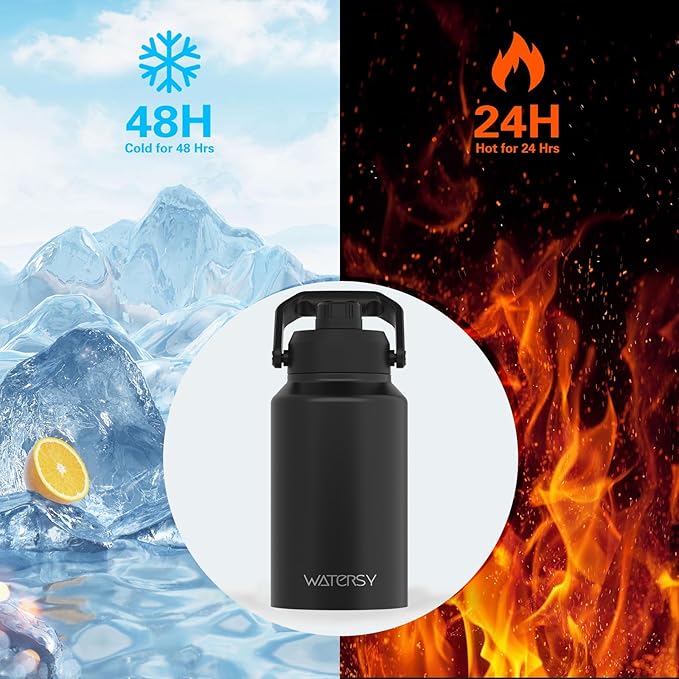 WATERSY 2/3 Gallon Water Bottle Insulated, BPA Free&Leak Proof, 87oz Stainless - Image 2