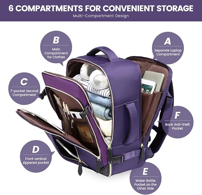 LOVEVOOK Travel Backpack for Women, 40L Carry On Backpack - Image 8