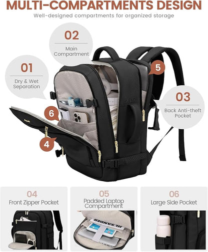 LOVEVOOK Carry on Backpack, 50L Large Travel Backpack - Image 3