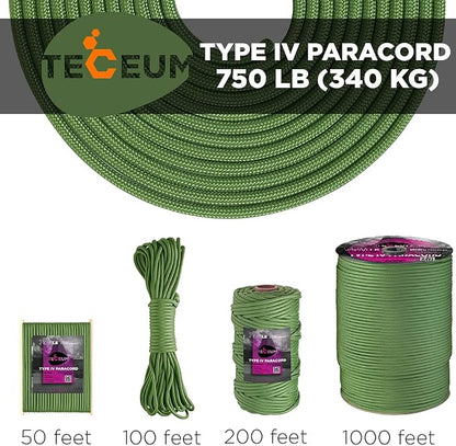 TECEUM 5/32" Paracord Rope 1000 – 1000ft / 200ft / 100ft / 50ft – Tactical - Image 9