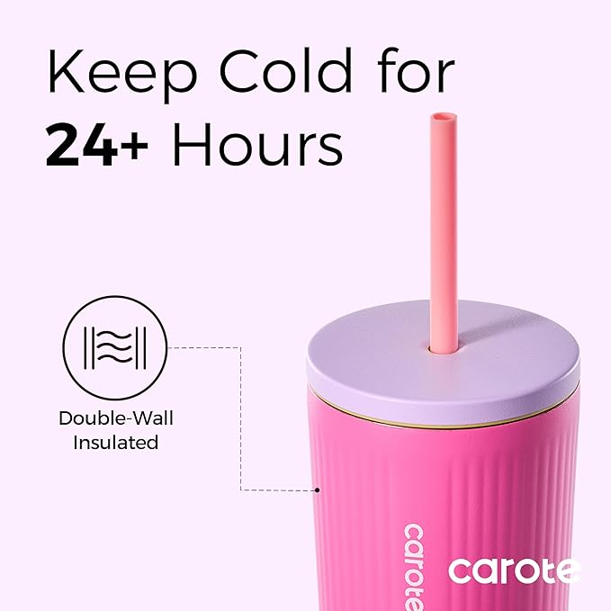 CAROTE 19 oz One-Click Open Insulated Water Bottle & 21 oz Tumblers - Image 4