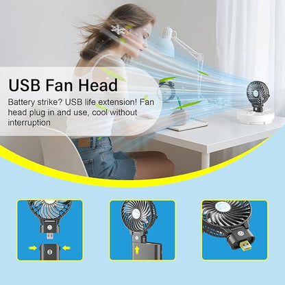 HandFan 10400mAh Handheld Fan Rechargeable, 40Hrs Long-Lasted Hand Fan - Image 5