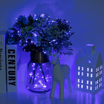 12-Pack LED Fairy Lights 7 Feet Battery Powered Waterproof Silver Wire 20 Slim - Image 3