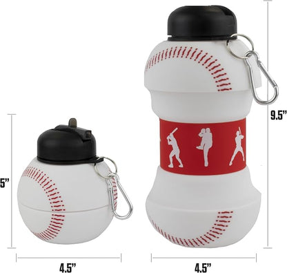 Maccabi Art Clip-On Collapsible 1 Liter, 34 oz. size BPA-Free Silicone Baseball - Image 2