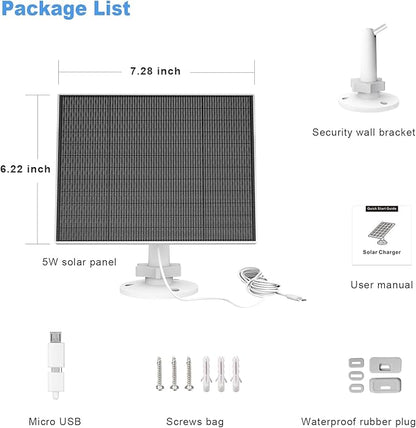 Solar Panel for Eufy Outdoor Camera, 5W Camera Solar Panel Charger Compatible - Image 7