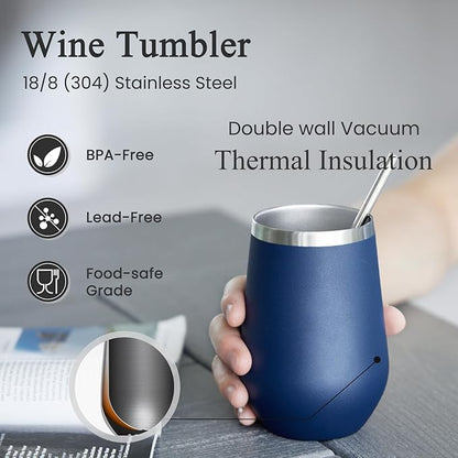 MEWAY 12oz/8 Pack Wine Tumbler Glasses - Image 2