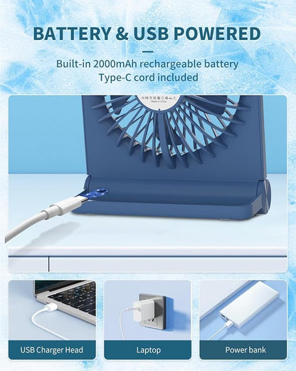 Small Desk Fan, Rechargeable USB Fan Battery Operated, Ultra Quiet, Strong Wind - Image 7
