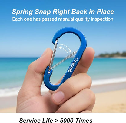 12Pcs Carabiner Clips Assorted Sizes Pack, Includes Small Medium Large - Image 5