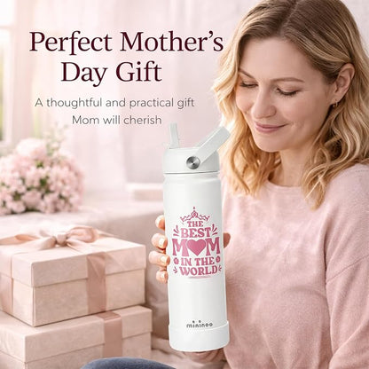 mininoo Mothers Day Gifts for Mom, 24 oz Insulated Stainless Steel Water Bottle - Image 4