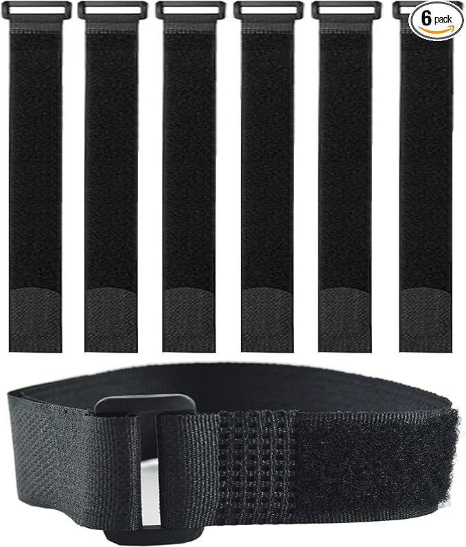 6 Pack Reusable Fastening Cable Ties and Cable Straps, Adjustable Multi-Purpose by Unknown