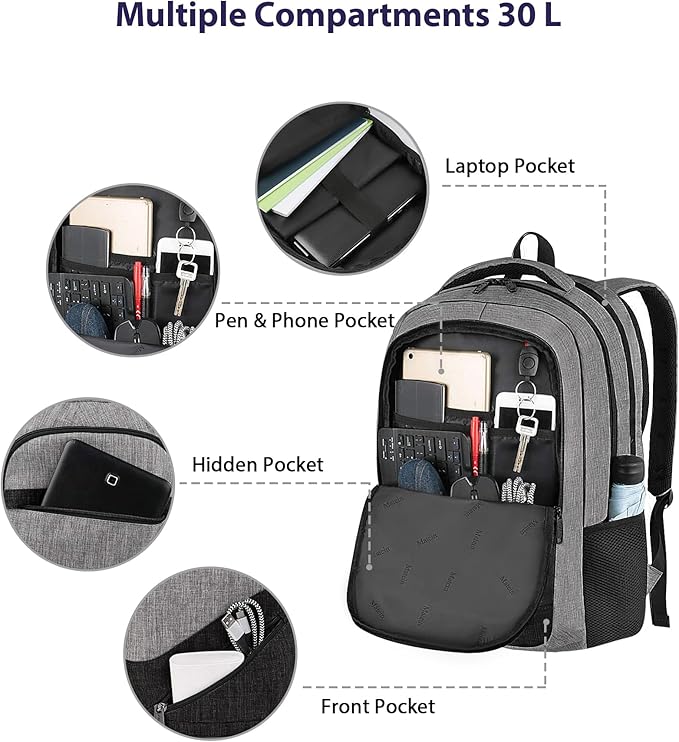 MATEIN 17 Inch Work Backpack for Men Women, Water Resistant Practical Travel - Image 5