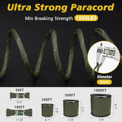 Paracord Reflective 4mm 1000lb, Paracord Rope, Parachute Cord, Camping Rope - Image 4