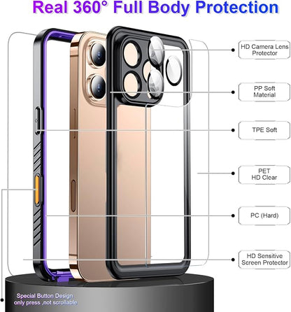 Temdan Compatible with iPhone 16 Pro Max Case Waterproof, Built-in Screen & - Image 4