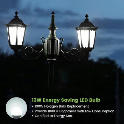 OHLUX Dusk to Dawn Outdoor Light Bulb, 13W 60W Equivalent Energy Saving A19 E26 - Image 3