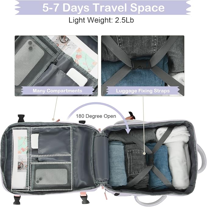 Hanples Large Travel Backpack for Women as Person Item Flight Approved - Image 8