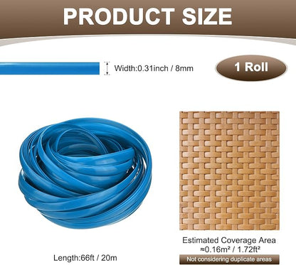 M METERXITY 1-Pack Wicker Repair Kit, 8mm x 66ft/20m Plastic Flat Rattan - Image 3