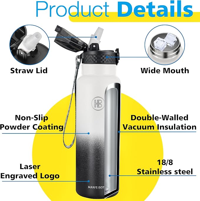 Han's Bottle Sports Water Bottle - 24 Oz - Image 5