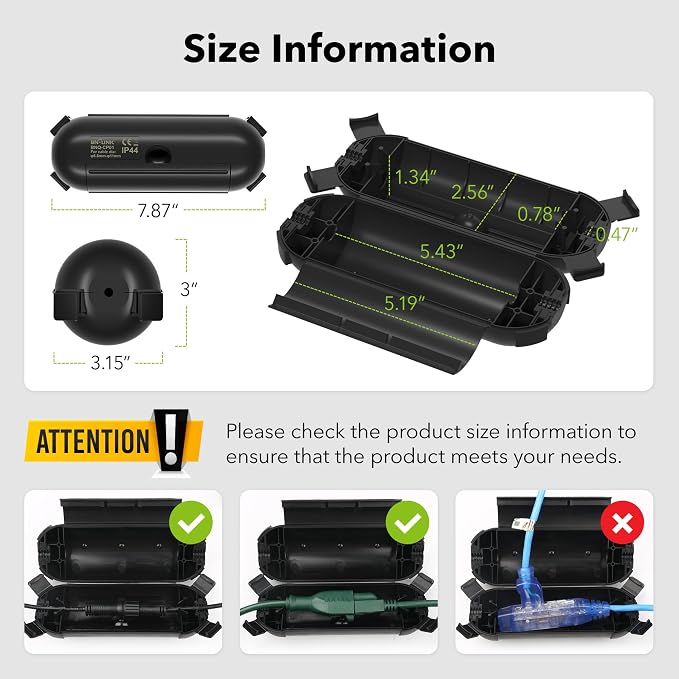 Outdoor Extension Cord Safety Cover, BN-LINK Outdoor Plug Protector Waterproof - Image 7