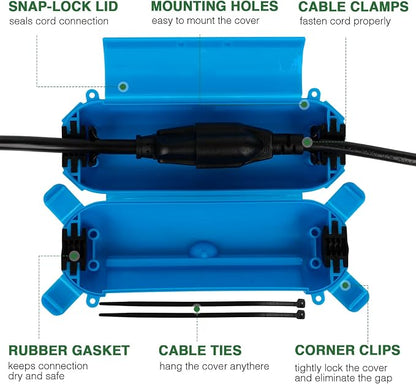 Flemoon Outdoor Extension Cord Cover, IPX4 Waterproof Box and Safety Housing - Image 2