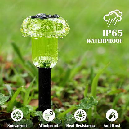 Priddop Solar Lights Outdoor Pathway Waterproof 8 Pack Green LED Green Stake - Image 8