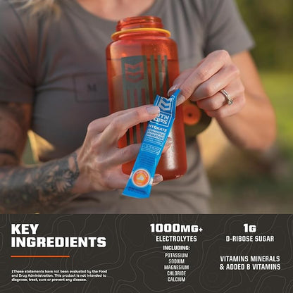 MTN OPS Hydrate Electrolytes Powder Drink Mix, 20 Single Serving On-The-Go - Image 5