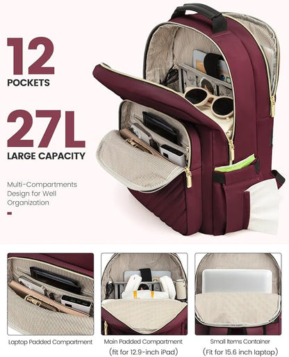 LOVEVOOK Laptop Backpack Purse for Women, Work Business Travel Computer Bags - Image 2