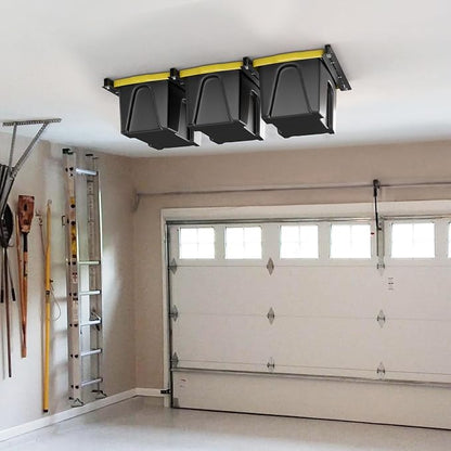 TORACK Garage Ceiling Bin Storage Rack, Overhead Tote Storage Rail System Heavy - Image 2