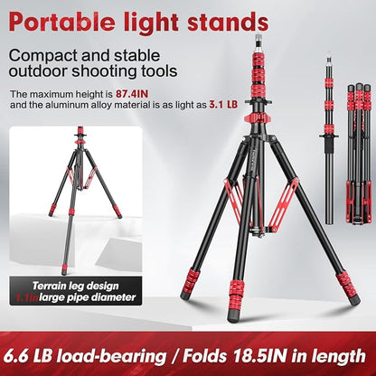 FreeSea Light Stand with Storage Bag, 87.4 inch/2.22m Aluminium Photography - Image 2