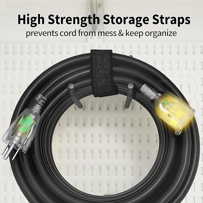 POWGRN 6 Ft 10AWG Black Outdoor Extension Cord Waterproof Heavy Duty 10 Gauge 3 - Image 5