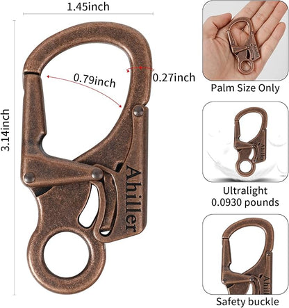 Ahiller Carabiner Clip, Double Anti-Misopening Locking Design, Key Ring Clip - Image 3