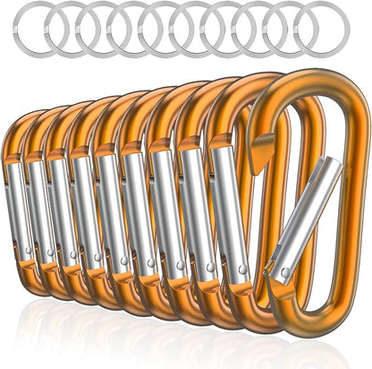 sprookber 3" Aluminum Carabiner D Ring, Caribeener Clips, Spring Snap Hook by Sprookber