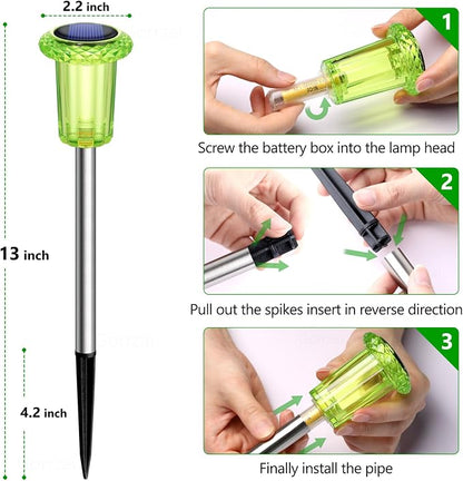 Solar Lights Outdoor 10 Pack Solar Pathway Lights Green Halloween Decorations - Image 4