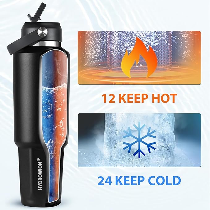HYDROWION 32 oz Insulated Water Bottle, Car Water Bottle Holder - Image 5