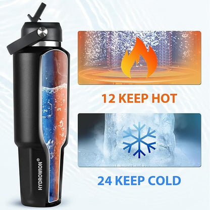 HYDROWION 40 oz Insulated Water Bottle, Car Water Bottle Holder - Image 3