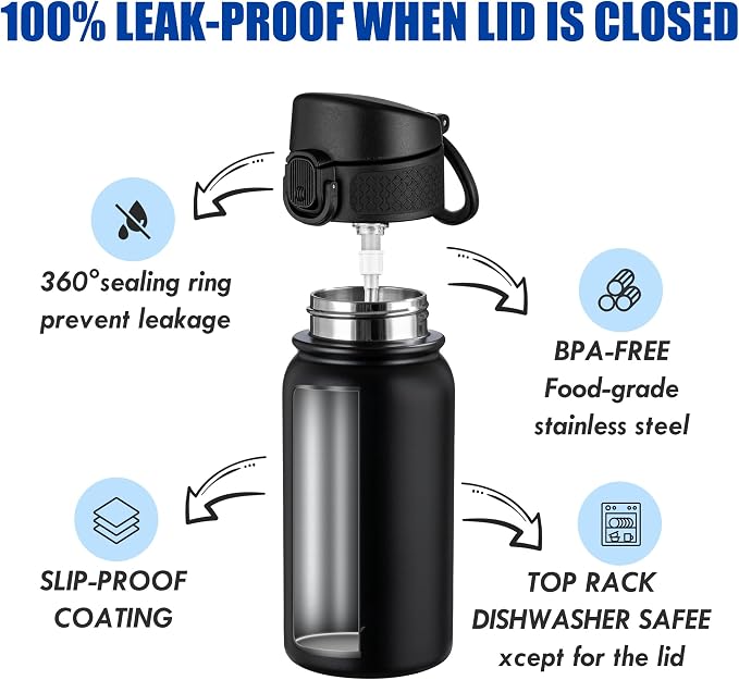 OLDLEY 12oz Kids Water Bottle, Stainless Steel Insulated Water Bottle - Image 3