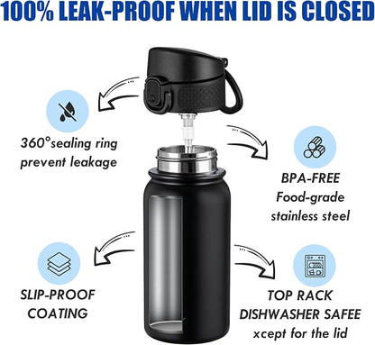 OLDLEY 12oz Kids Water Bottle, Stainless Steel Insulated Water Bottle - Image 3
