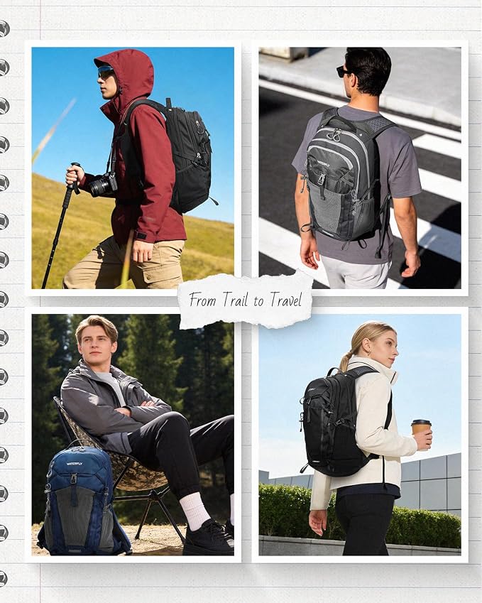 WATERFLY Small Lightweight Hiking Backpack: 20L Outdoor Daypack - Image 7