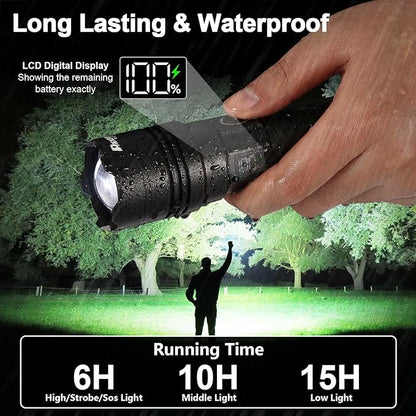 PHIXTON Rechargeable Flashlights 100000 High Lumens Long Range 3280 FT - Image 3