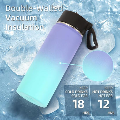 Volhoply 18oz Insulated Water Bottle Bulk 4 Pack, Kids Stainless Steel Water - Image 2