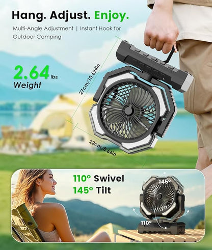 Camping Misting Fan - 24000mAh Portable Battery Powered Fans - Image 6