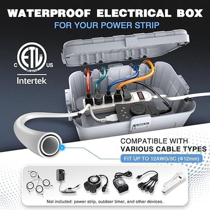 Flemoon Outdoor Electrical Box Waterproof, IP54 Waterproof Extension Cord Cover - Image 2