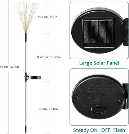 JJGoo Solar Firework Lights, 2 Pack 180 LEDs 2 Lighting Modes Solar Lights - Image 6