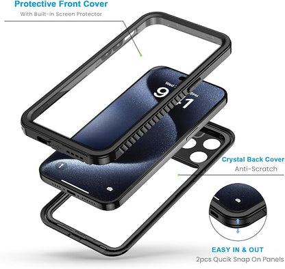 Lanhiem for iPhone 15 Pro Case, IP68 Waterproof Dustproof Shockproof Case - Image 3